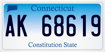 CT license plate AK68619