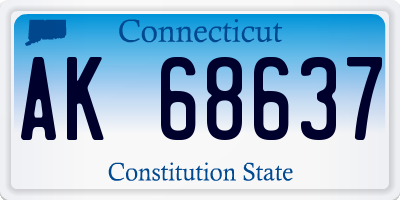 CT license plate AK68637