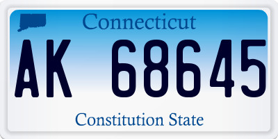 CT license plate AK68645