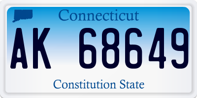 CT license plate AK68649