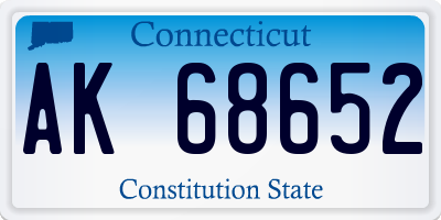 CT license plate AK68652