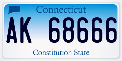 CT license plate AK68666