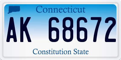 CT license plate AK68672