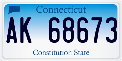 CT license plate AK68673