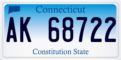 CT license plate AK68722