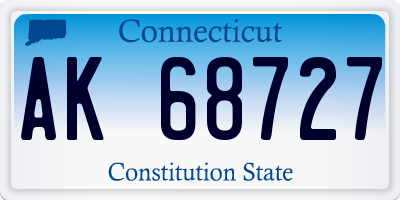 CT license plate AK68727