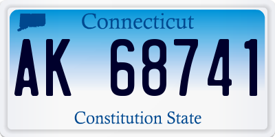 CT license plate AK68741