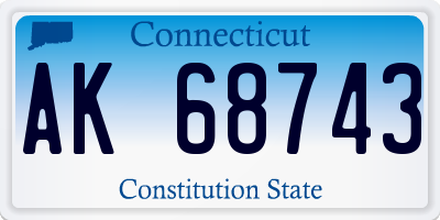 CT license plate AK68743