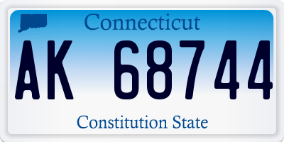 CT license plate AK68744
