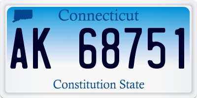 CT license plate AK68751