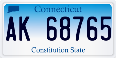 CT license plate AK68765