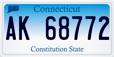 CT license plate AK68772