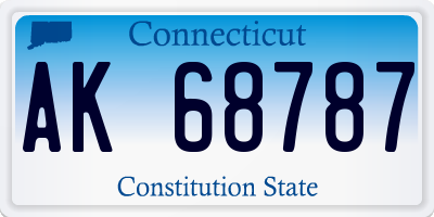 CT license plate AK68787