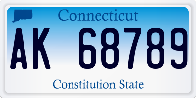 CT license plate AK68789