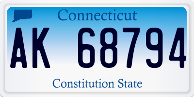 CT license plate AK68794