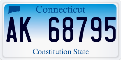 CT license plate AK68795