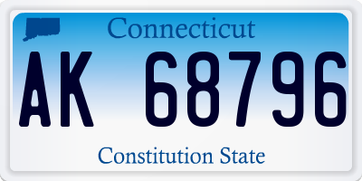 CT license plate AK68796