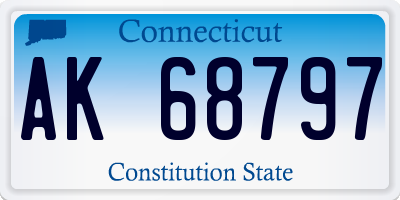 CT license plate AK68797
