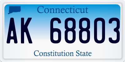 CT license plate AK68803