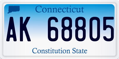 CT license plate AK68805
