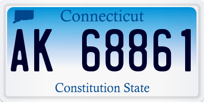 CT license plate AK68861