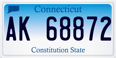 CT license plate AK68872