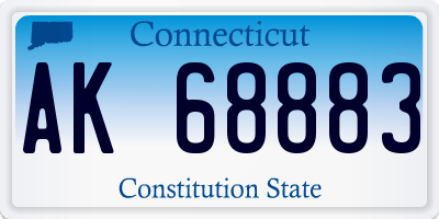 CT license plate AK68883