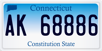 CT license plate AK68886