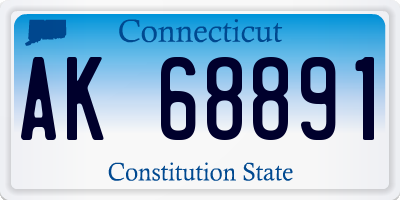 CT license plate AK68891