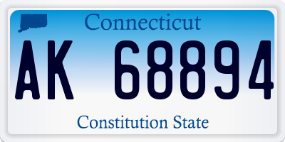 CT license plate AK68894
