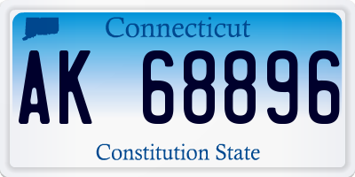 CT license plate AK68896