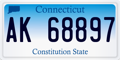 CT license plate AK68897
