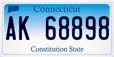 CT license plate AK68898