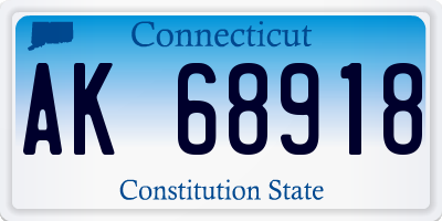 CT license plate AK68918