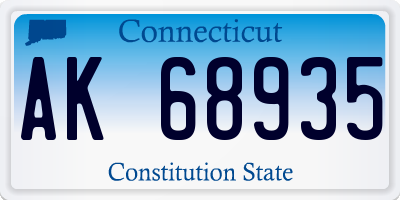 CT license plate AK68935
