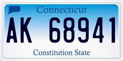 CT license plate AK68941