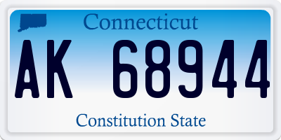 CT license plate AK68944