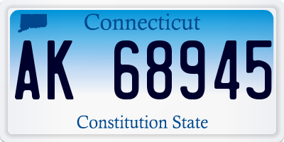 CT license plate AK68945