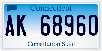 CT license plate AK68960