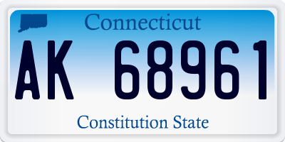 CT license plate AK68961
