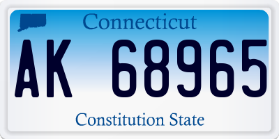 CT license plate AK68965