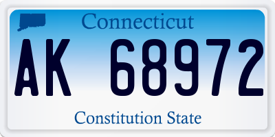 CT license plate AK68972