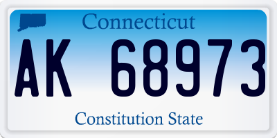 CT license plate AK68973
