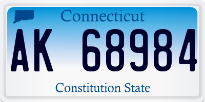 CT license plate AK68984