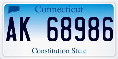 CT license plate AK68986
