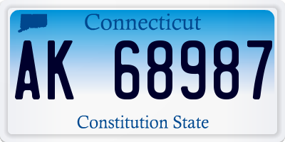 CT license plate AK68987