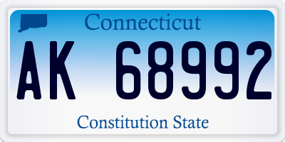 CT license plate AK68992