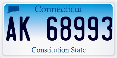 CT license plate AK68993