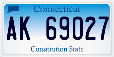 CT license plate AK69027