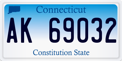 CT license plate AK69032